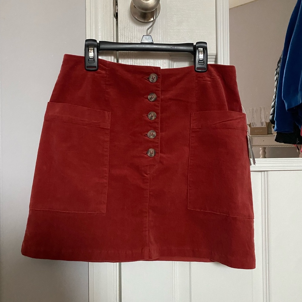 Corduroy Button Skirt